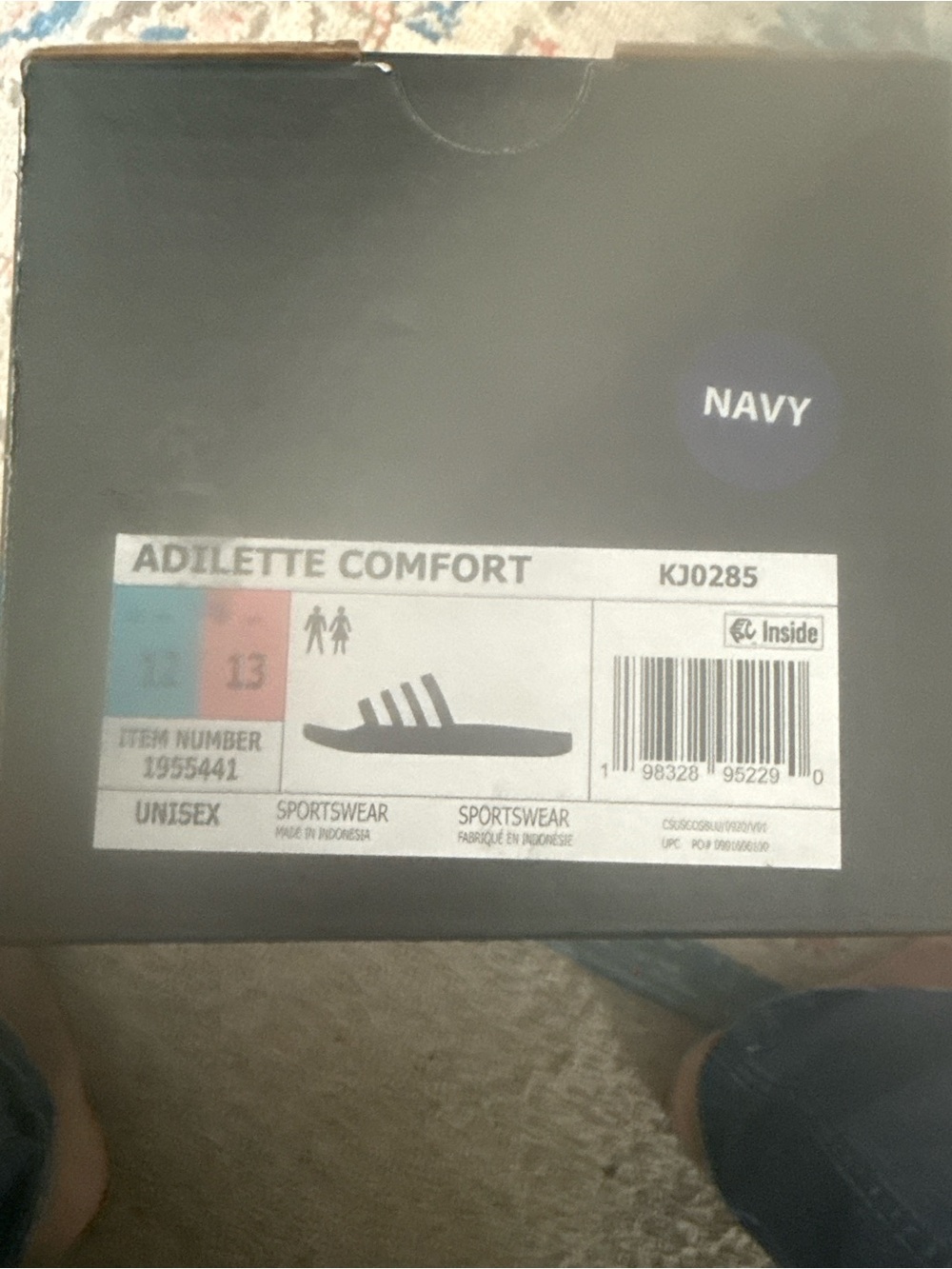 adidas Adilette Comfort Navy Men’s Slide Sandals